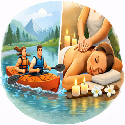 Kayak safari or relaxing massage